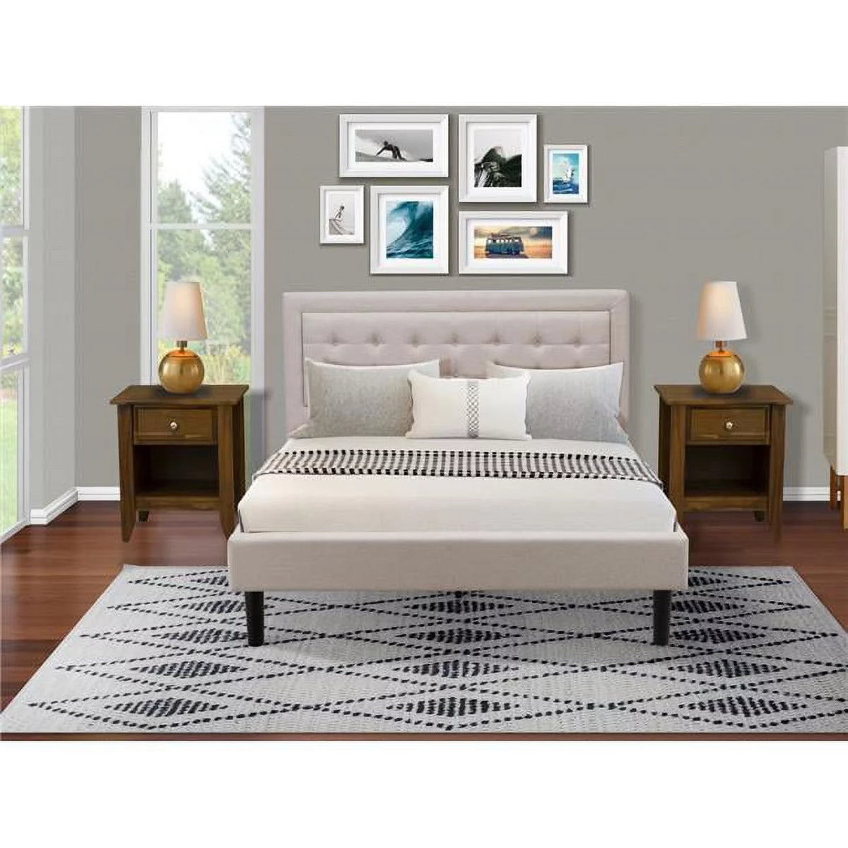 3-piece Wood Queen Bedroom Set P732