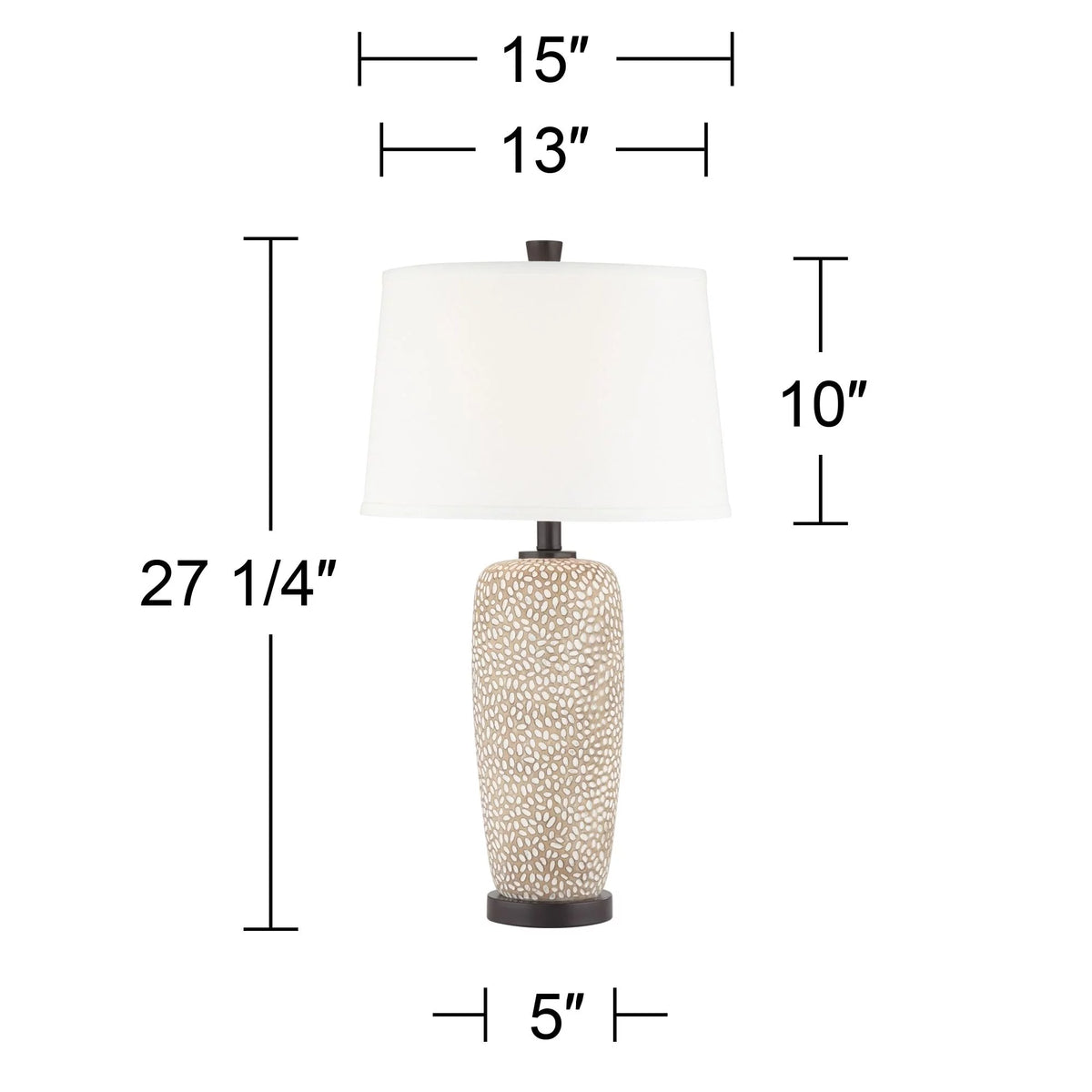 27 1/4" Tall Beige Table Lamps Set of 2 E76554