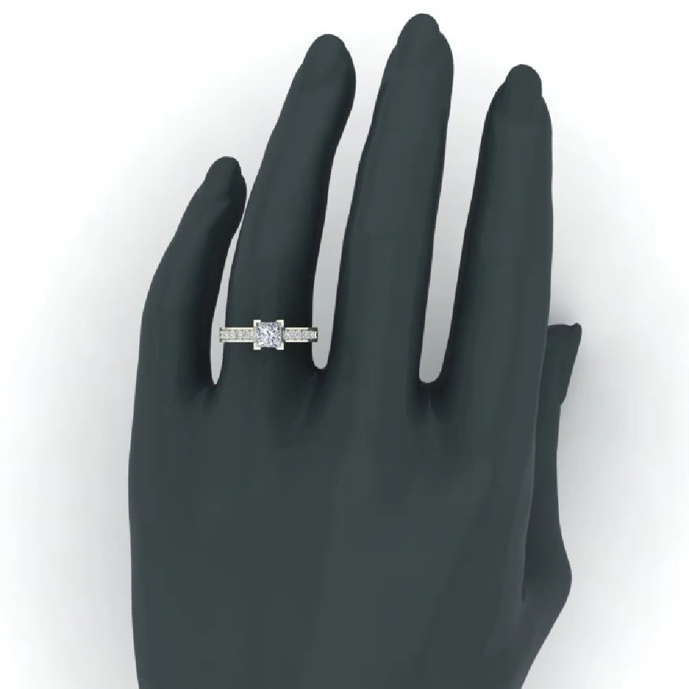 14K Gold Princess Cut Diamond Engagement Ring C73852