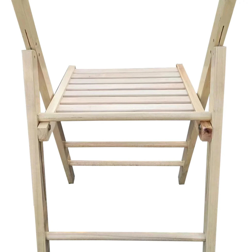 Lightweight Portable Slatted Wood Folding Chair with Backrest and Footrest A8165