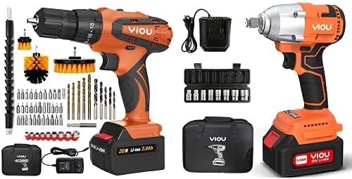 20V Cordless Drill/Driver Kit with Battery and Charger, 56pcs ACC & Tool Bag, Power Drill Set with 3/8 Keyless Chuck, 18+3 Clutch, 310 In-lb Torque D245