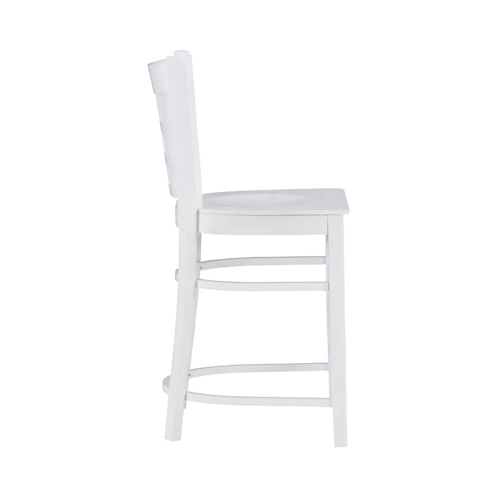 White Beech Wood Set of Two Counter Stools O91927