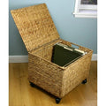Wicker Storage Filing Cabinet with Wheels I956611