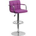 Mid Back Quilted Adjustable Height Swivel Bar Stool E251902