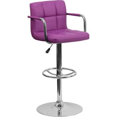 Mid Back Quilted Adjustable Height Swivel Bar Stool E251902