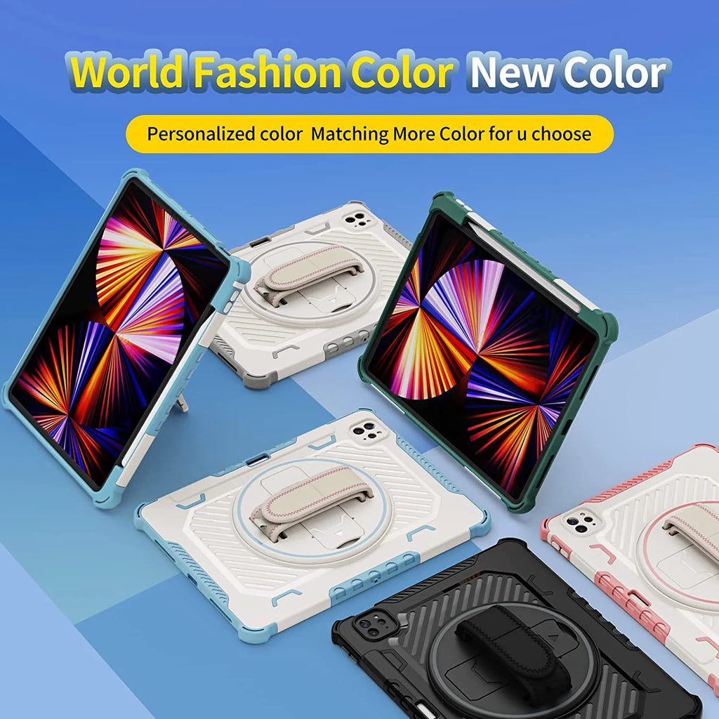 Heavy Duty Protective Case for iPad Pro 12.9 Inch with Rotating Hand Strap & Stand U754224