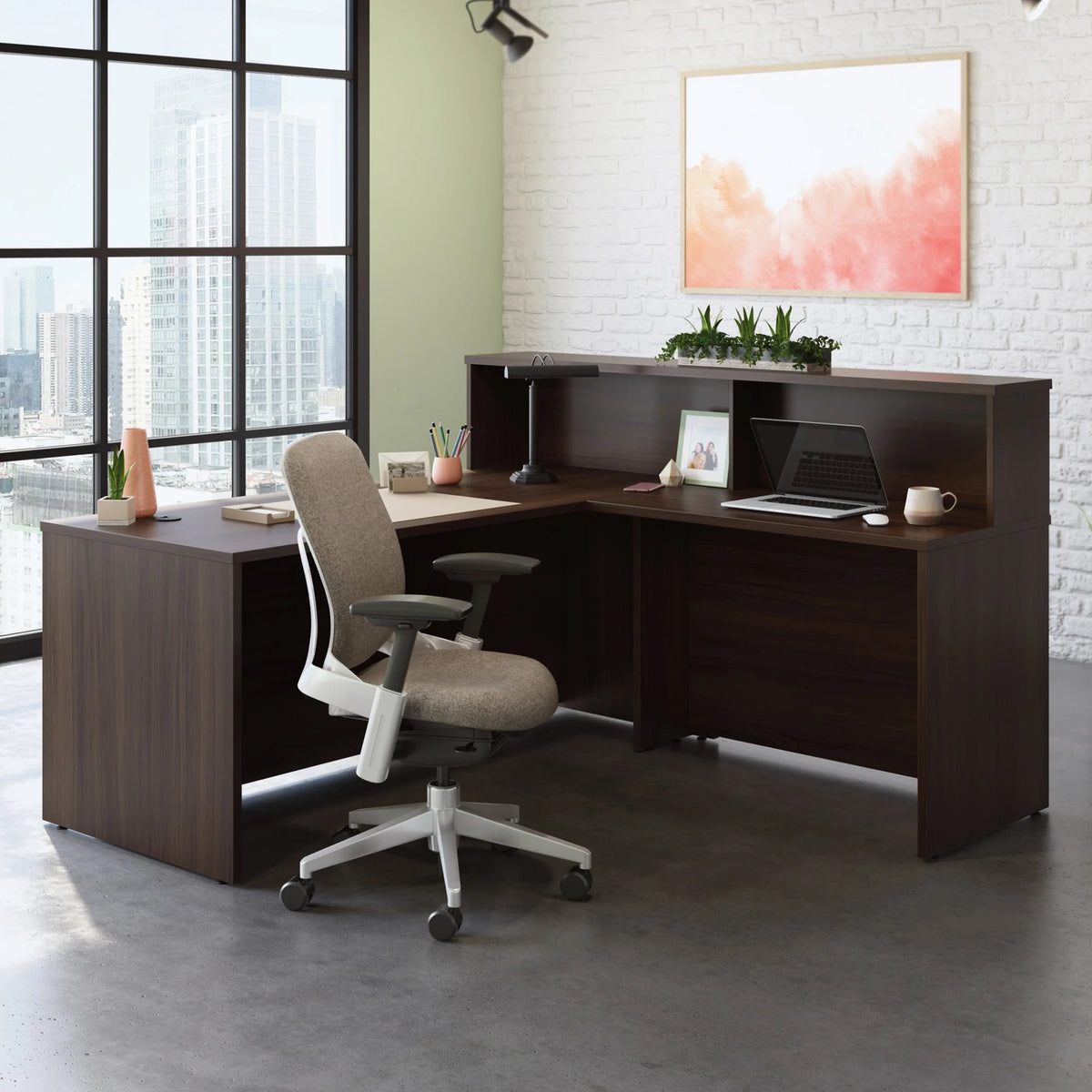 Engineered Wood Reception Station Hutch L81062