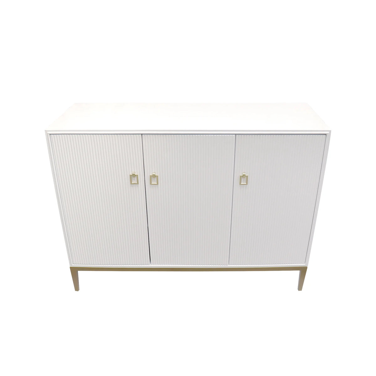 Ivory 3 Door Sideboard with Bronze Metal Frame O79965