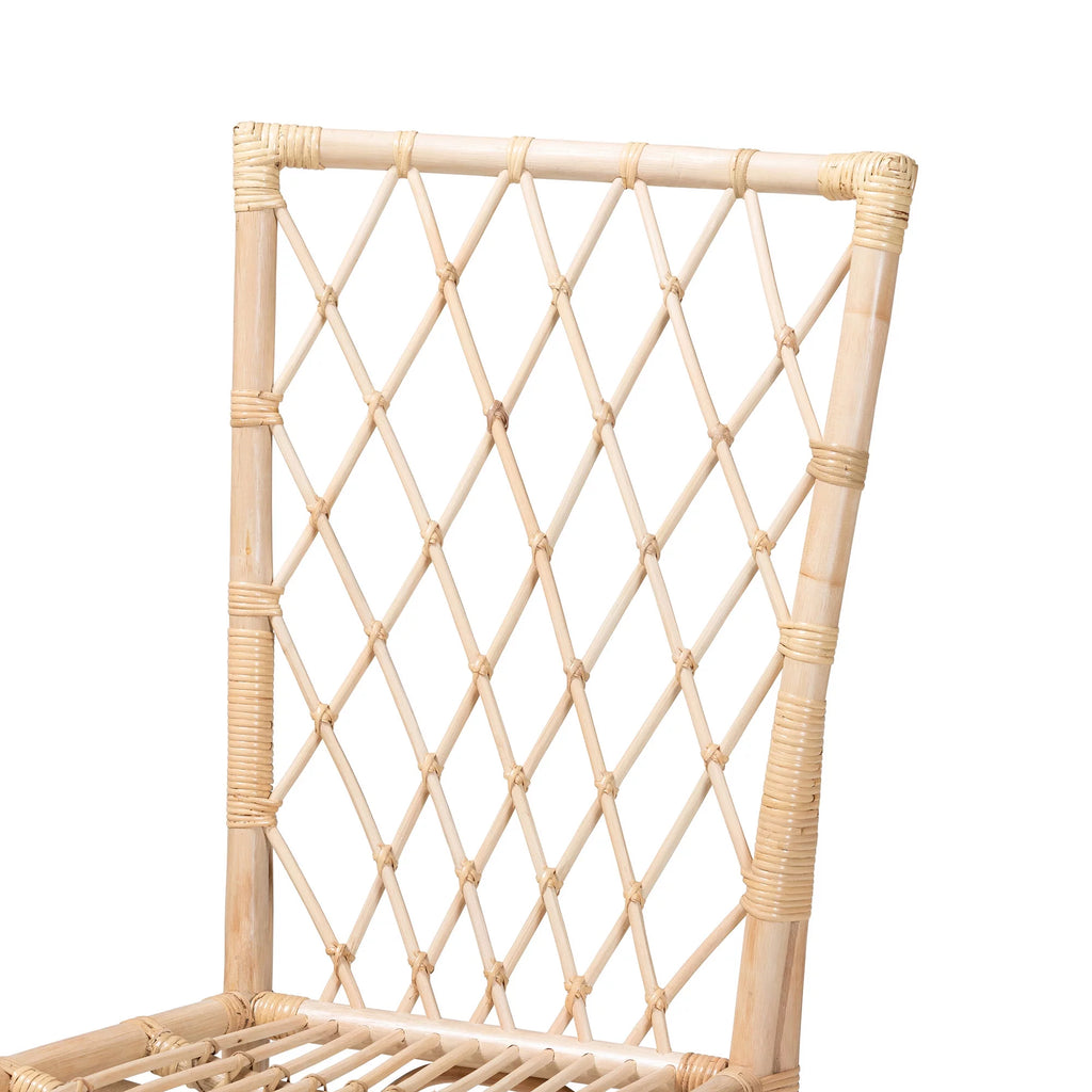 Natural Brown Rattan 2-Piece Dining Chair Set G2189