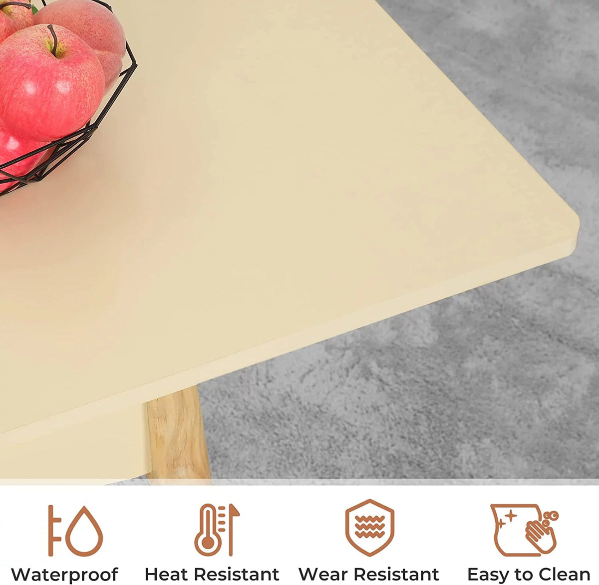Folding Dining Table with Hidden Storage, Beige I7890