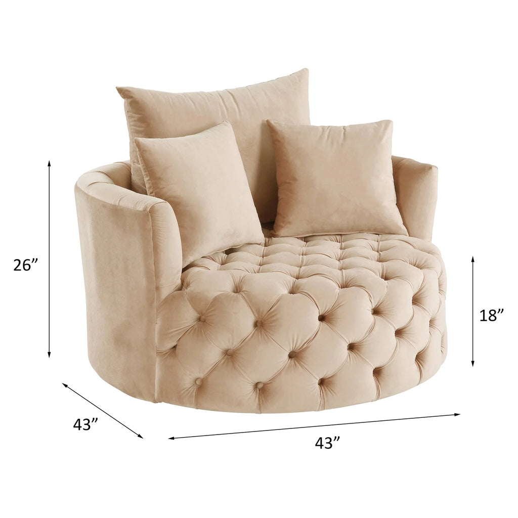Beige Tufted Accent Chair R9822