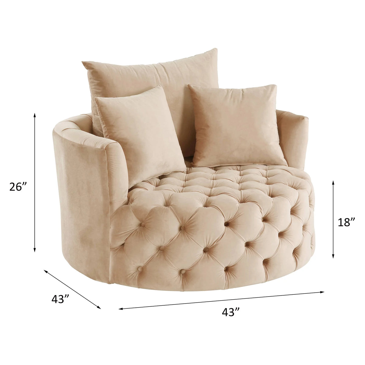 Beige Tufted Accent Chair R9822
