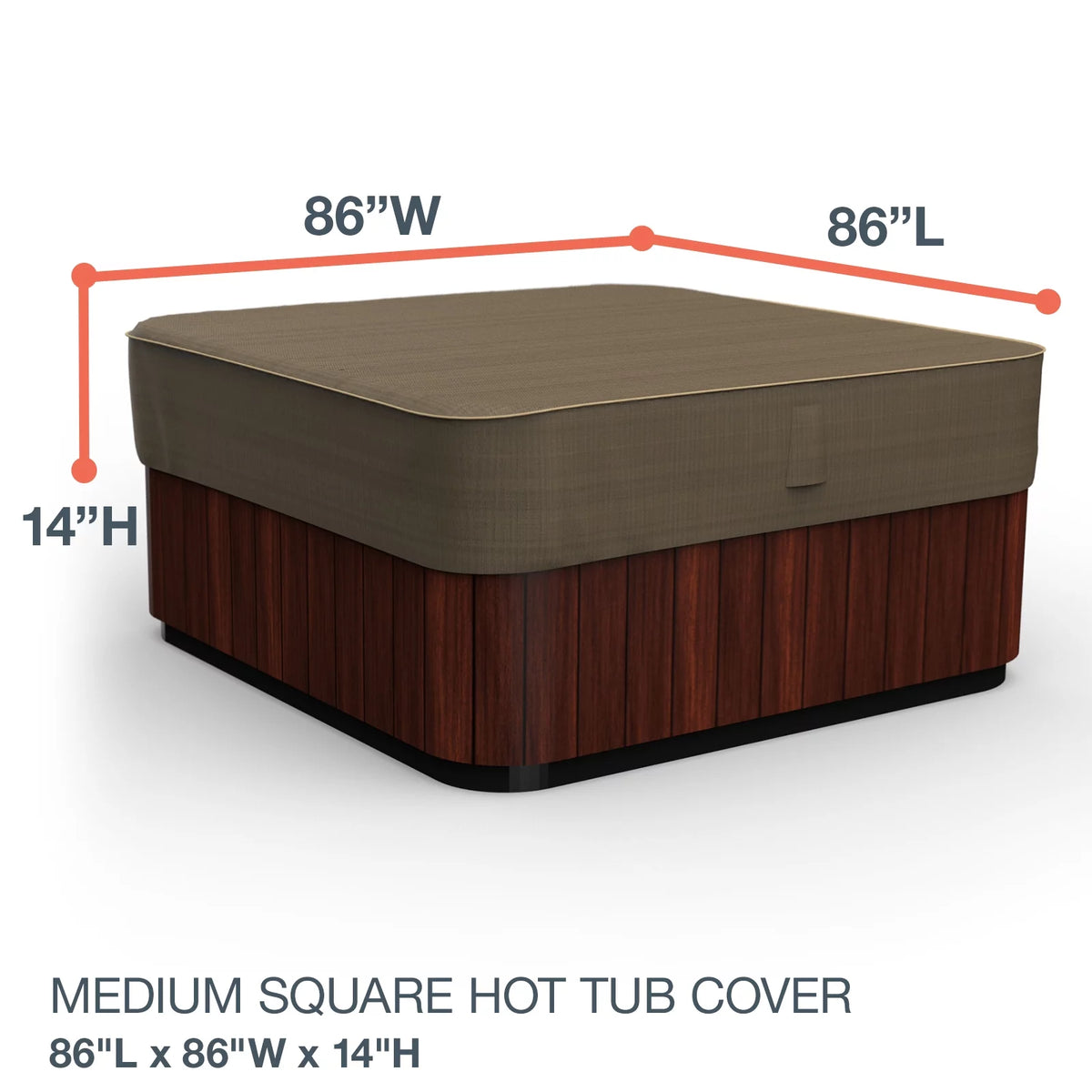 Black and Tan Square Hot Tub Cover J712