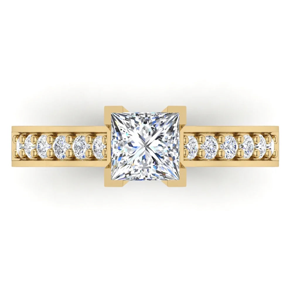 14K Gold Princess Cut Diamond Engagement Ring C73852