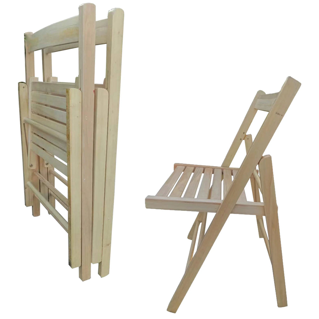 Lightweight Portable Slatted Wood Folding Chair with Backrest and Footrest A8165