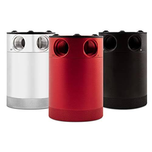 Compact Baffled Oil Catch Can, 2-Port, Red T556