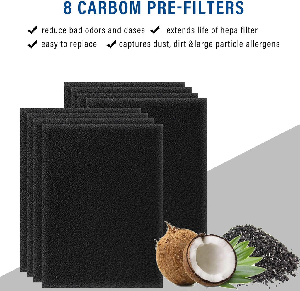 2 Pack True HEPA Replacement Filter with 8 Carbon Filters V4622
