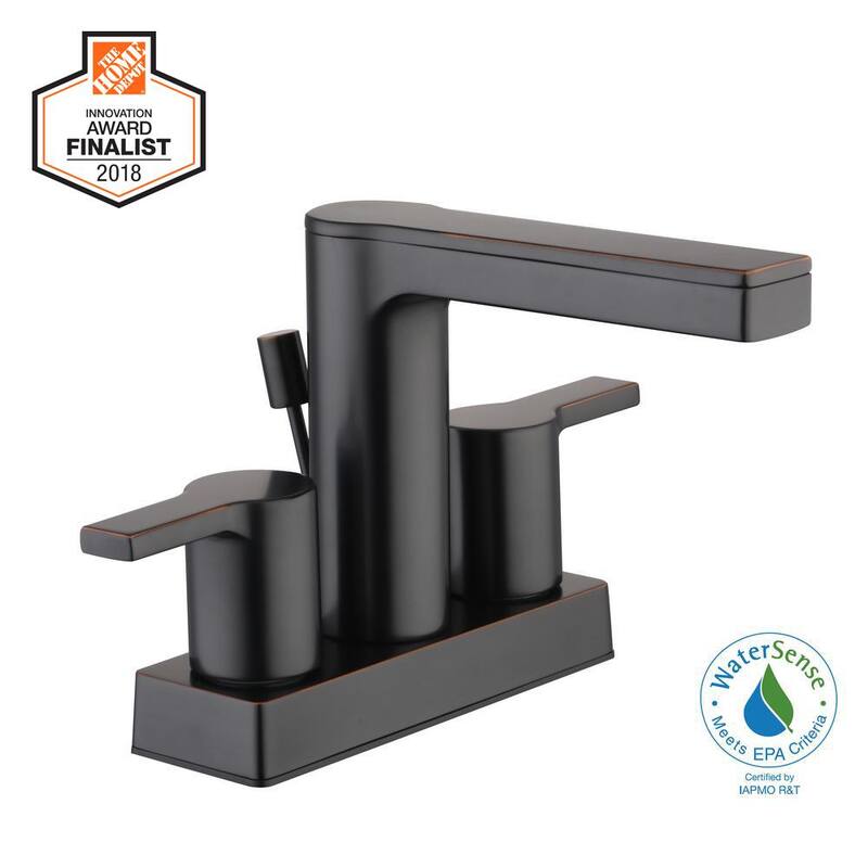 4 in. Centerset 2-Handle Low-Arc Bathroom Faucet in Bronze Y174