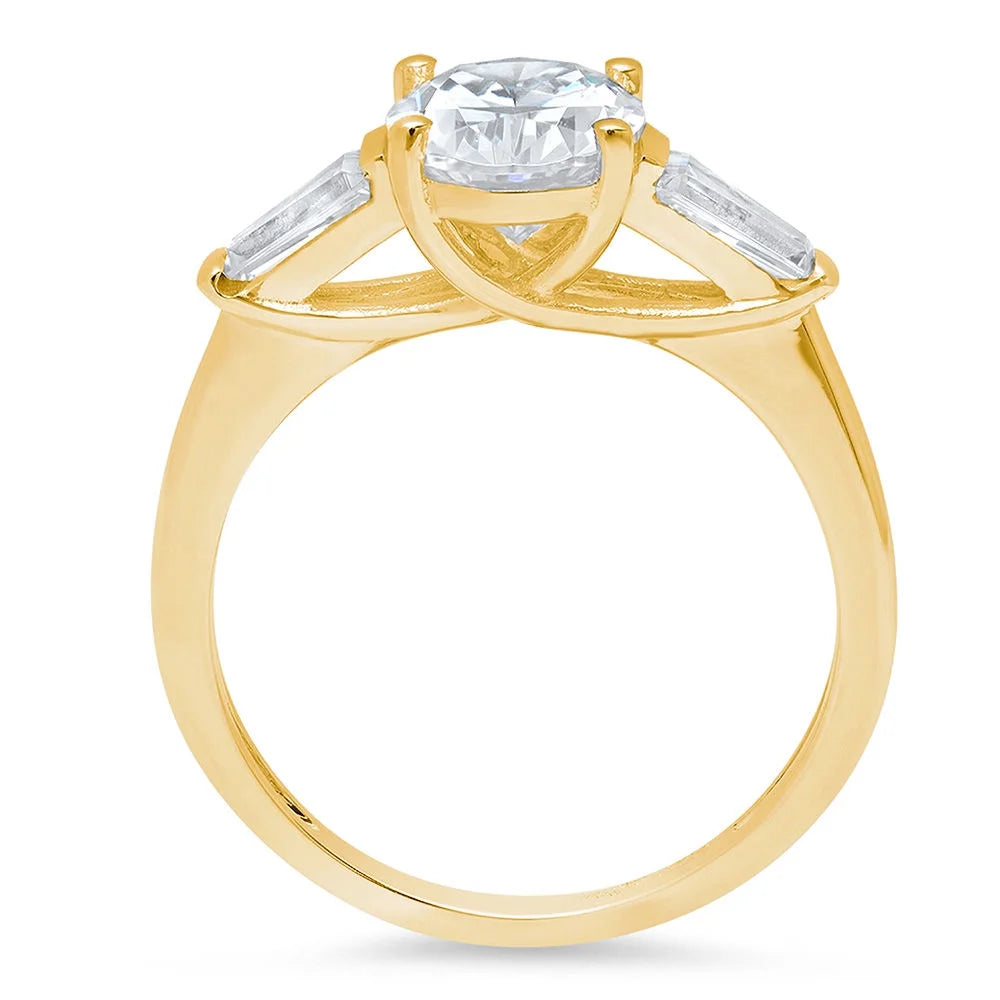 14K Yellow Gold Three-Stone Diamond Engagement Ring R8070