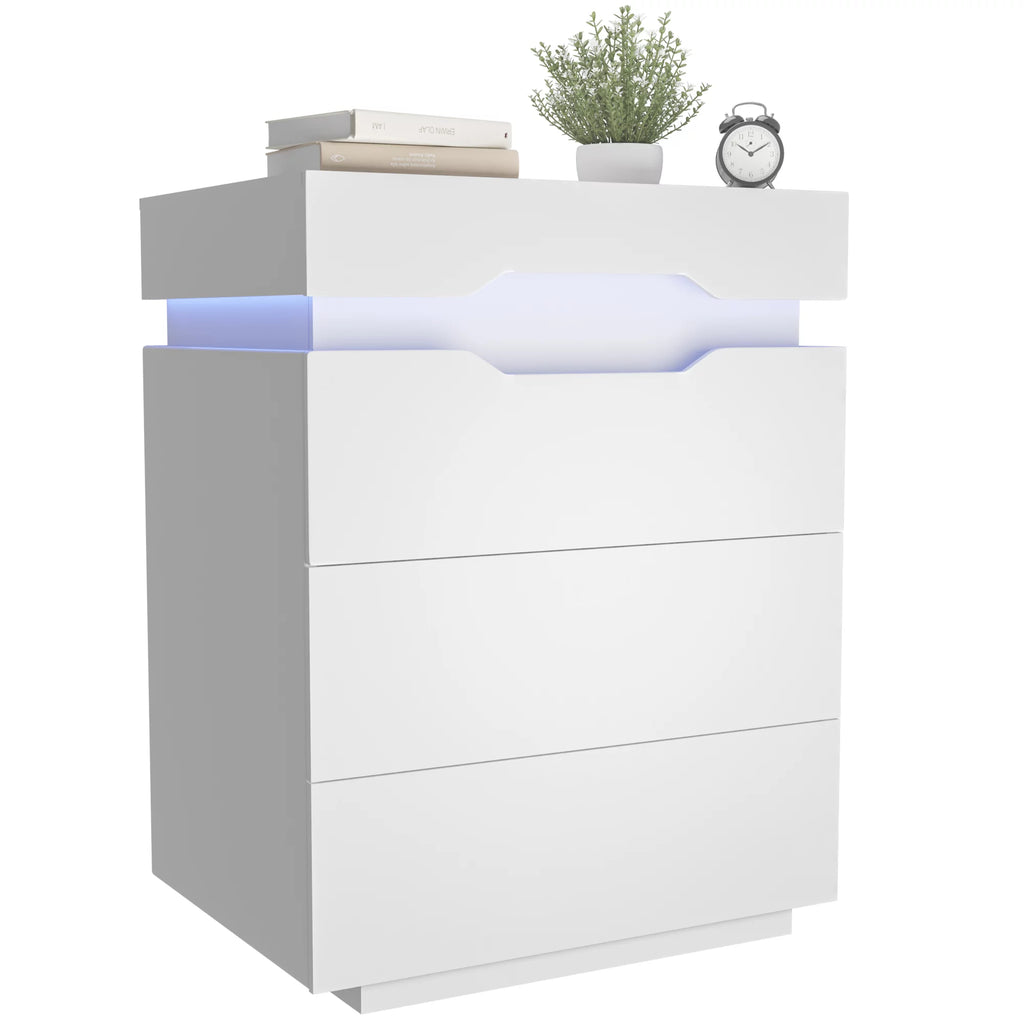 White 2 Drawer Nightstand with Charging Ports S827901