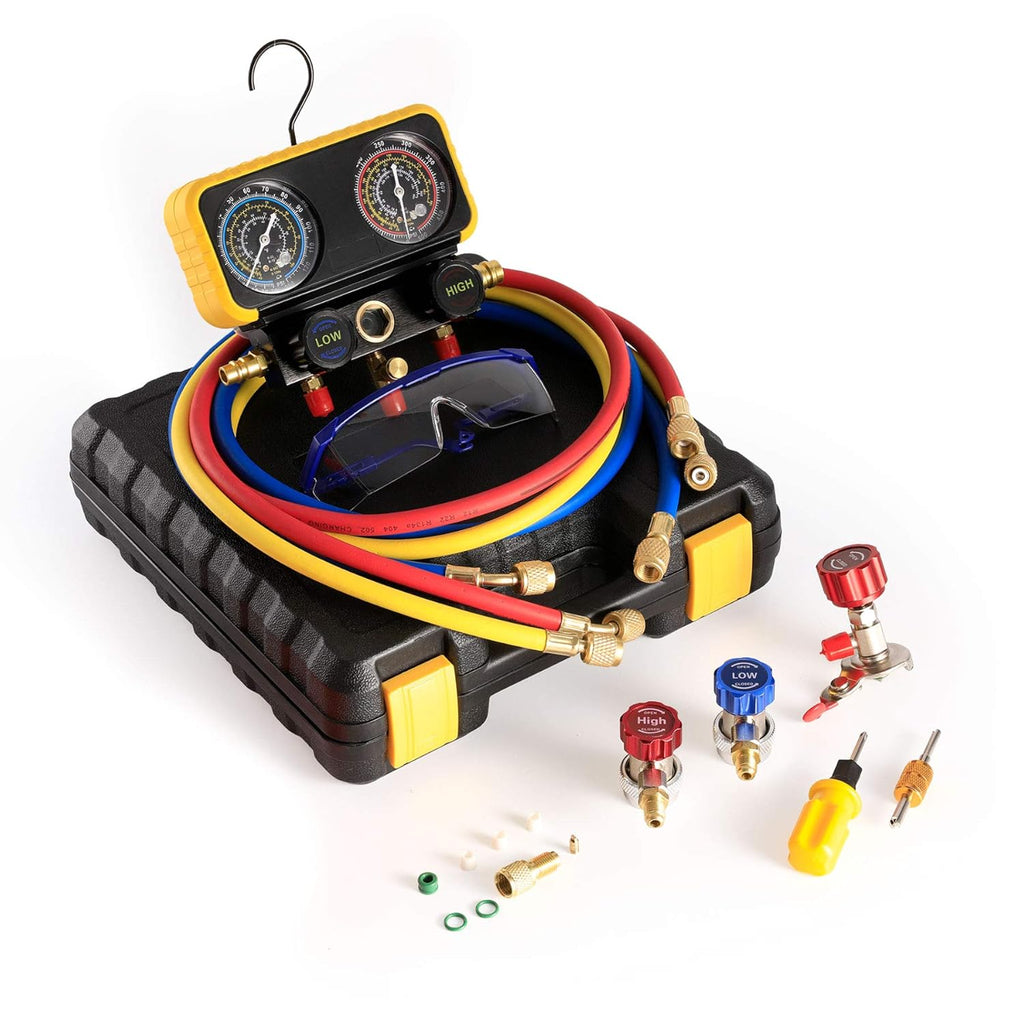 AC Manifold Gauge Set for R134a R12 R22 R502 Refrigerants with 5' Hose V702718