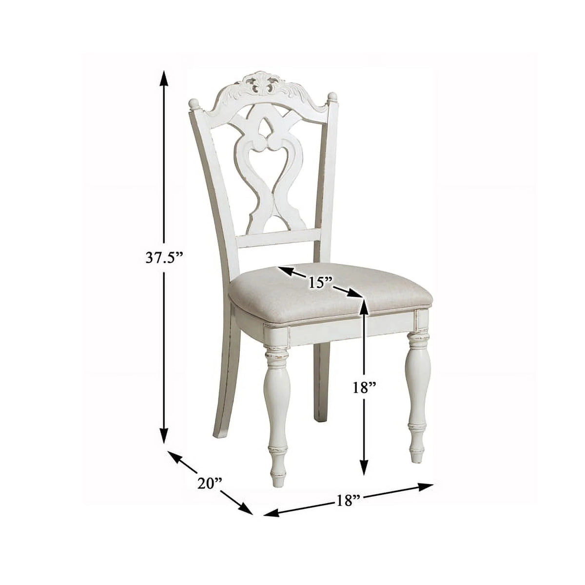Antique White Gray Wood Writing Desk Chair E407084