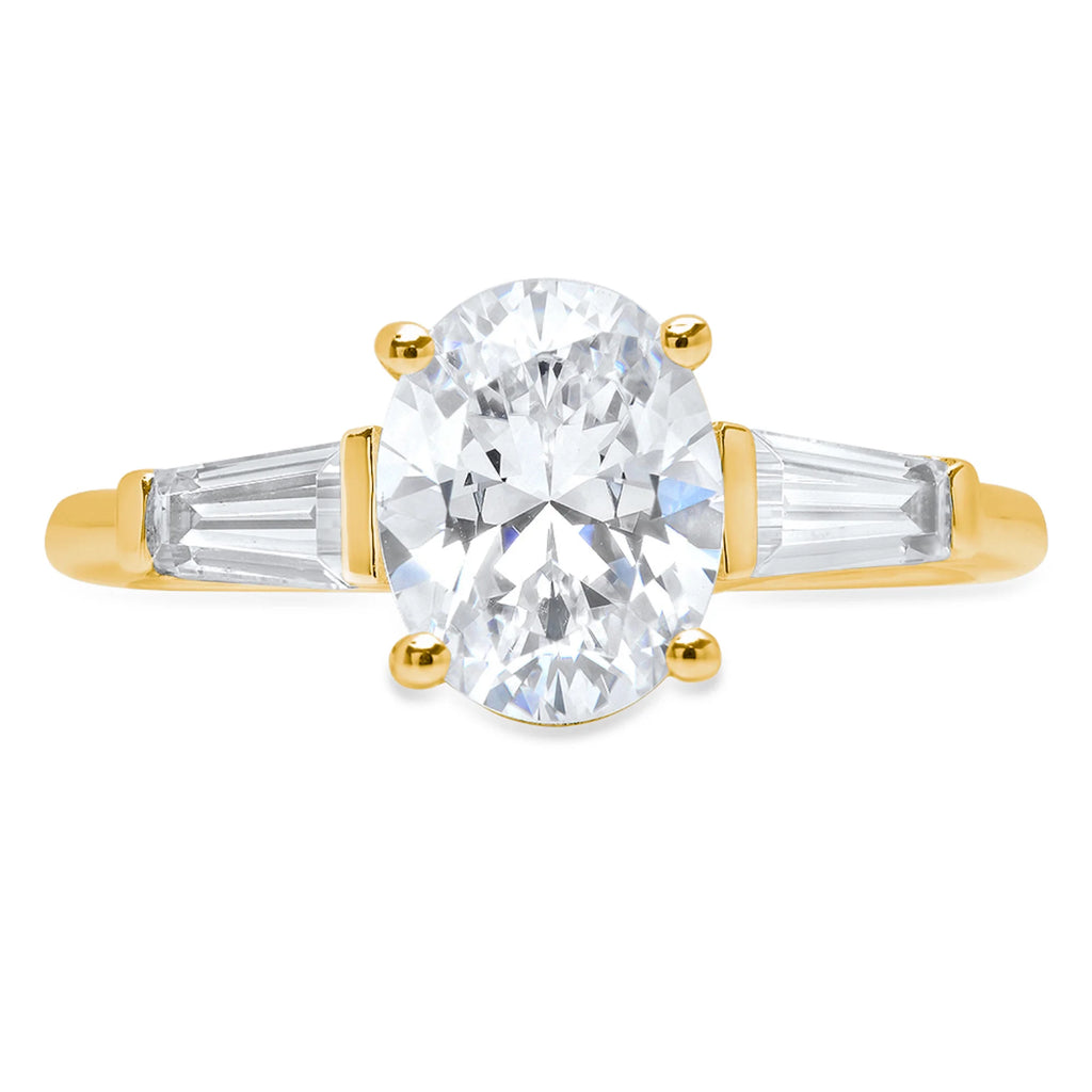 14K Yellow Gold Three-Stone Diamond Engagement Ring R8070