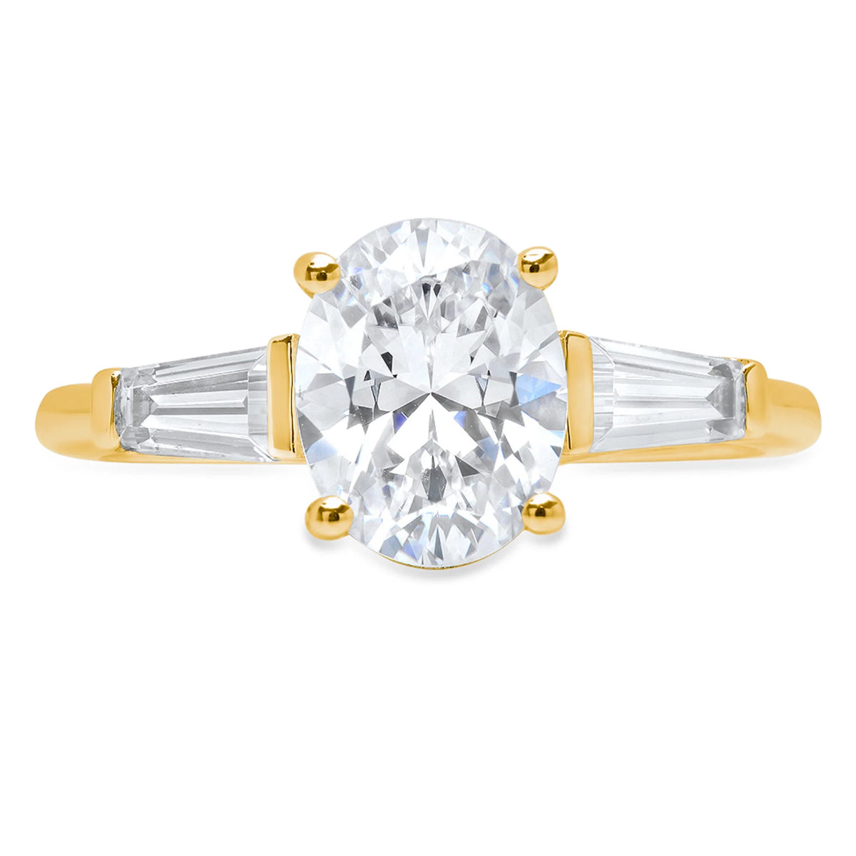 14K Yellow Gold Three-Stone Diamond Engagement Ring R8070