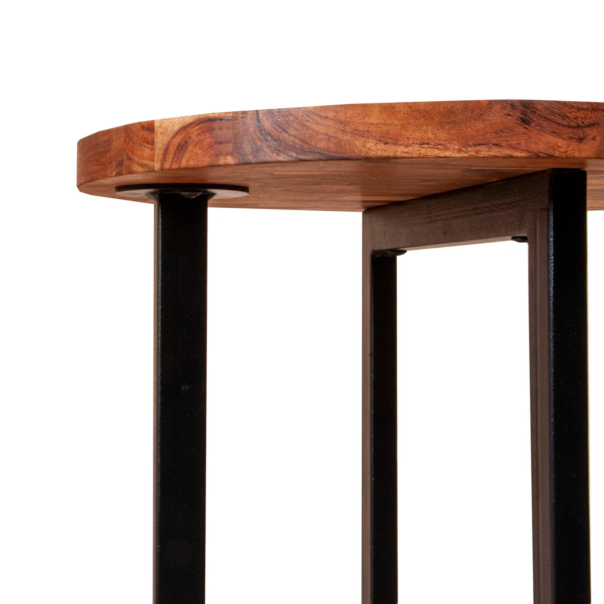 18 Inch Round Acacia Wood Side Table K488