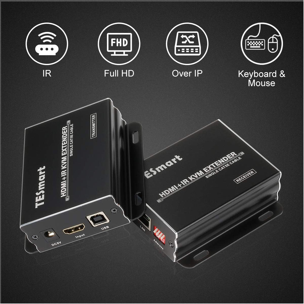 1080P HDMI KVM Extender over IP Cat5e Cat6 with IR Pass Through E872