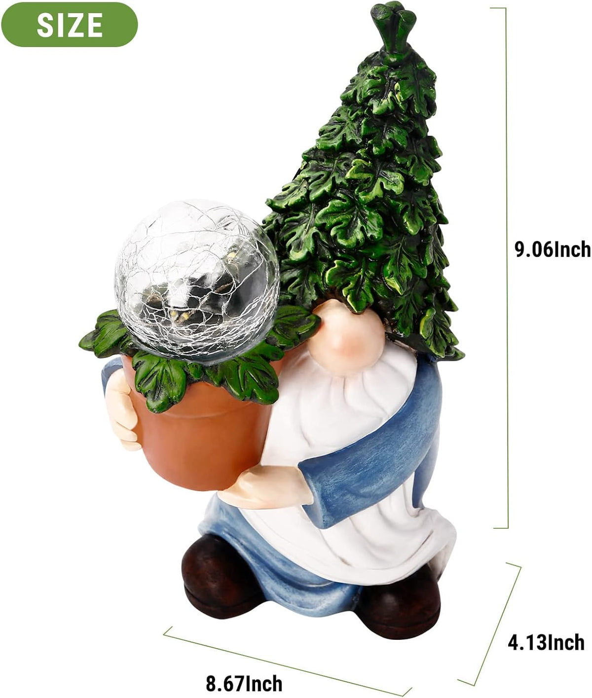 Gnome Garden Statue with Solar LED Lights D65575