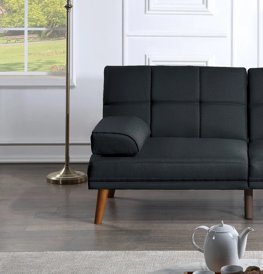Black 2pc Sectional Sofa Set E5205