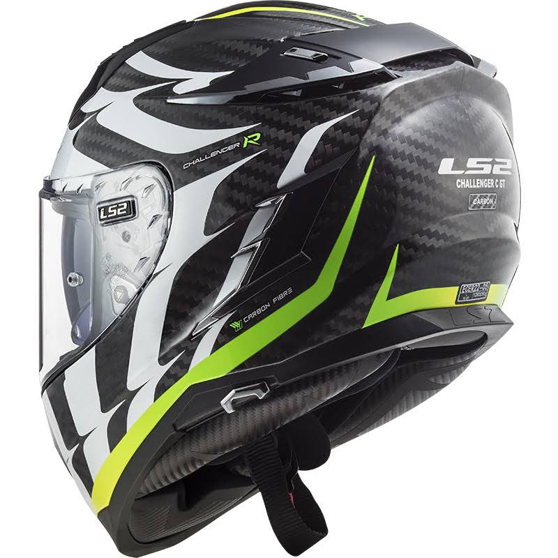 White-Yellow Carbon Helmet, Size 2XL Y98635
