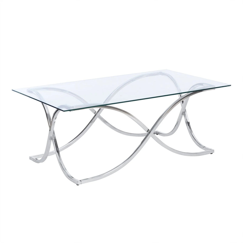 Glass Coffee and 2 End Table Set with Twisted Legs N108925