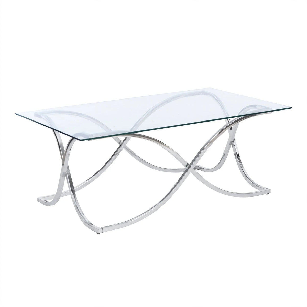 Glass Coffee and 2 End Table Set with Twisted Legs N108925