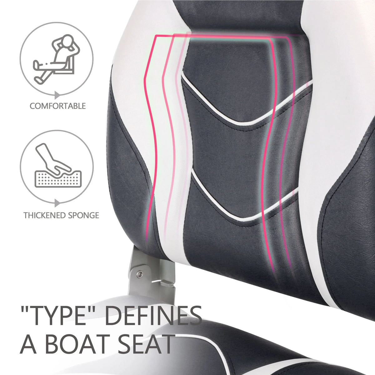 High Back Folding Boat Seat J579261