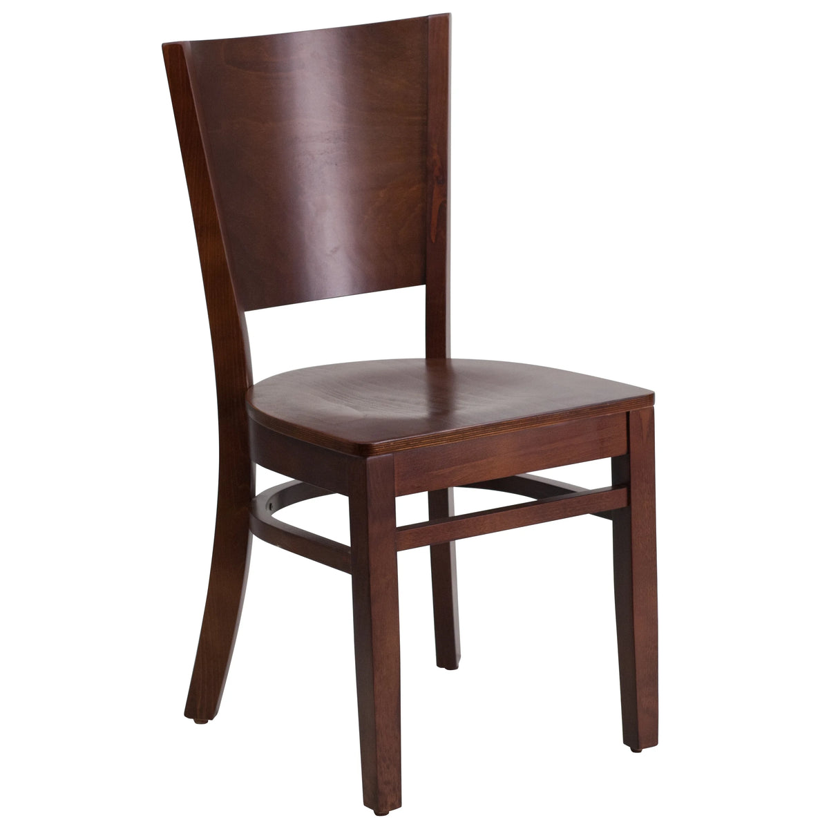 Solid Back Walnut Wood Restaurant Chair U72304
