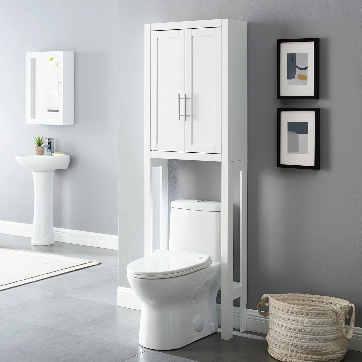 White/Nickel Wood/Metal Spacesaver D984