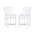 White Beech Wood Set of Two Counter Stools O91927