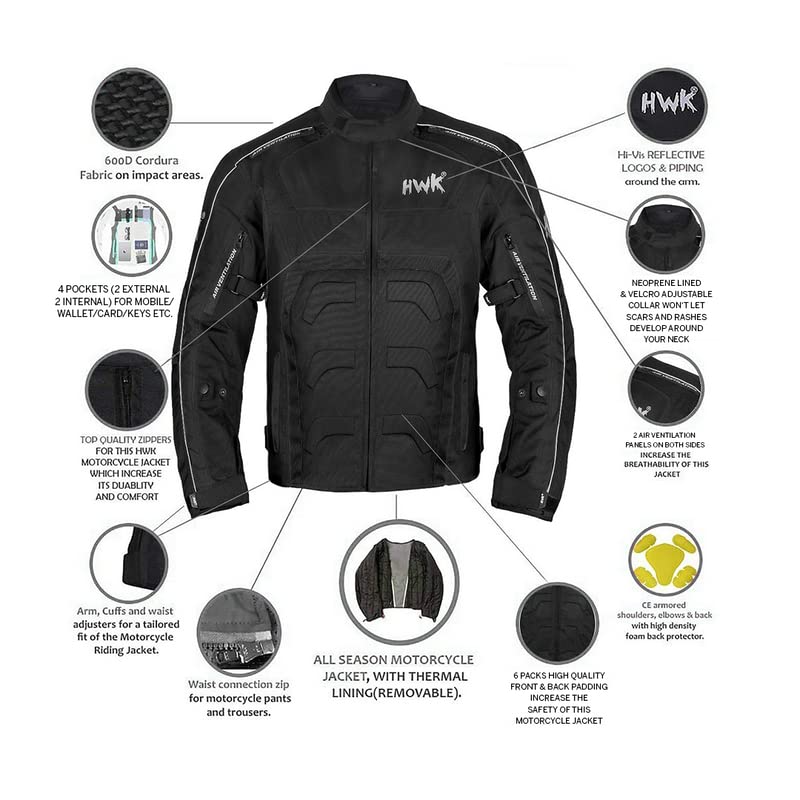 Weather Resistant Cordura Textile Motorcycle Jacket O73853