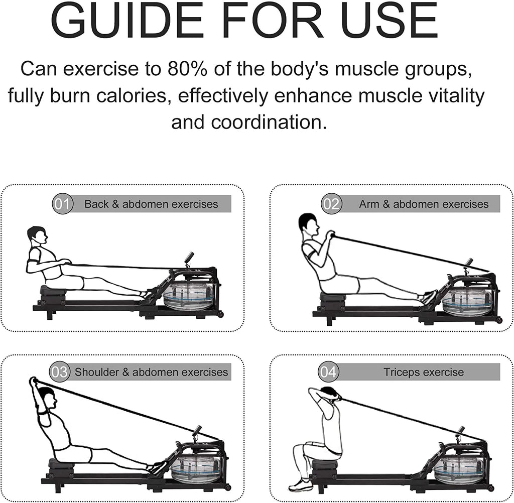 Rowing Machine with LCD Monitor, 330 lbs Weight Capacity, Adjustable T246