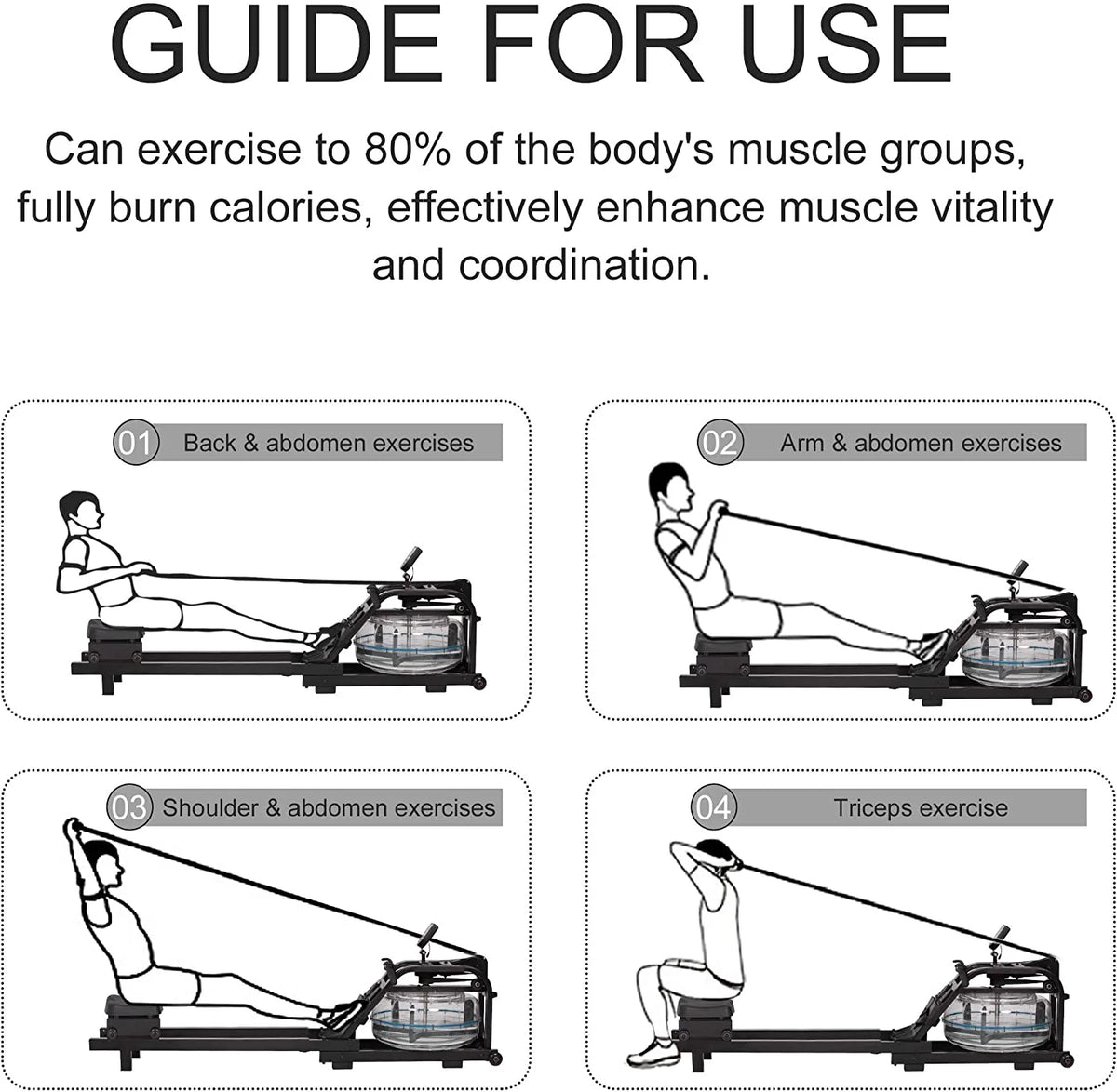 Rowing Machine with LCD Monitor, 330 lbs Weight Capacity, Adjustable T246