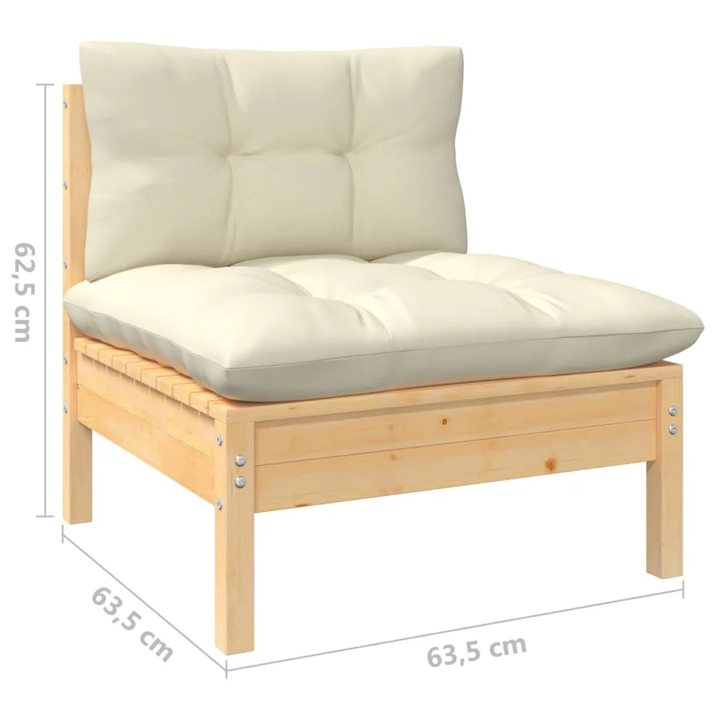 Patio Sofa with Cushions Solid Pinewood M78218