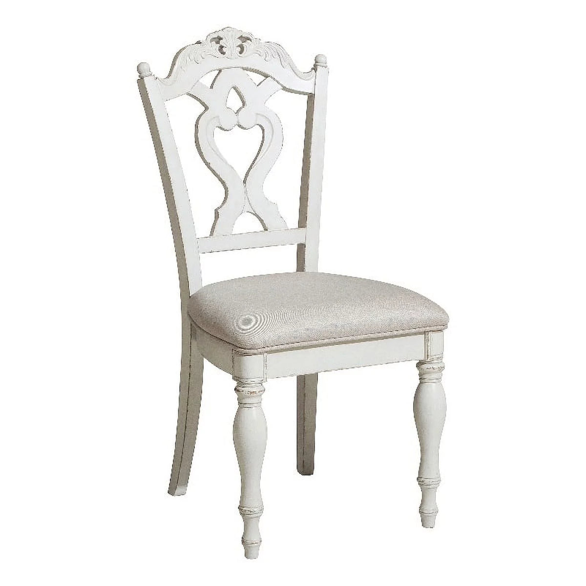 Antique White Gray Wood Writing Desk Chair E407084