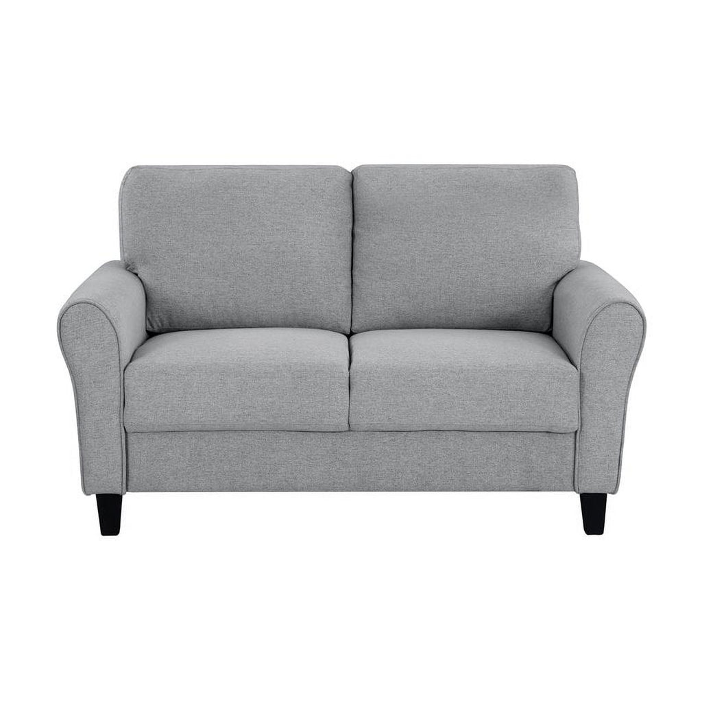 Transitional Solid Wood and Polyester Love Seat in Dark Gray/Black S958865
