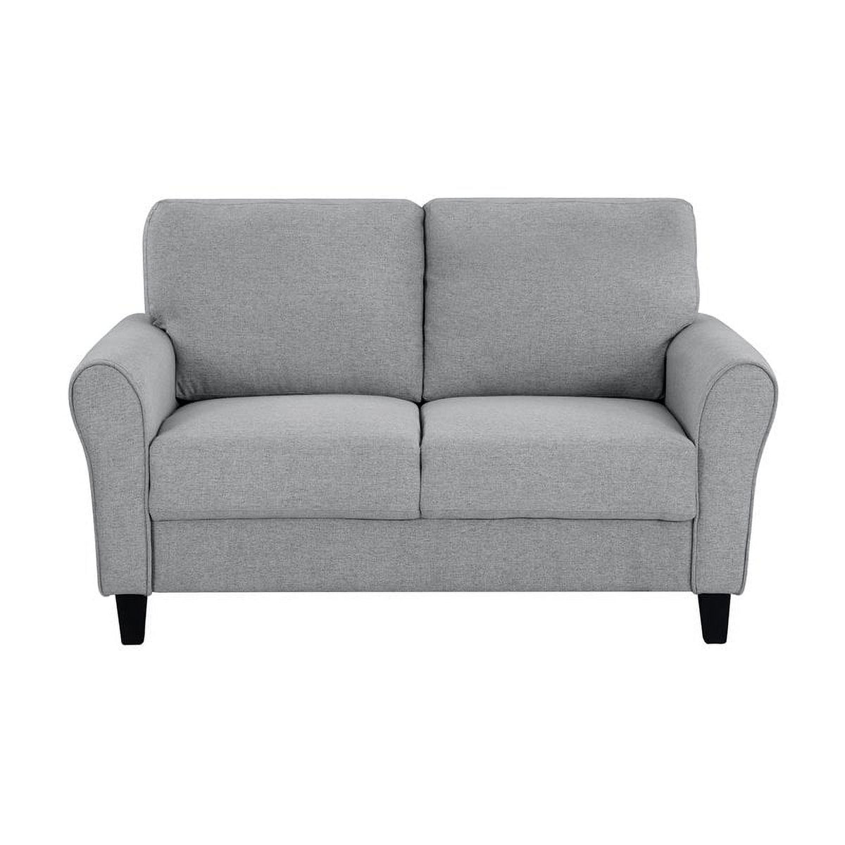 Transitional Solid Wood and Polyester Love Seat in Dark Gray/Black S958865