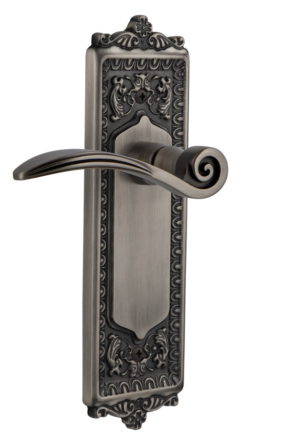Antique Pewter Swan Passage Door Lever Set I550674