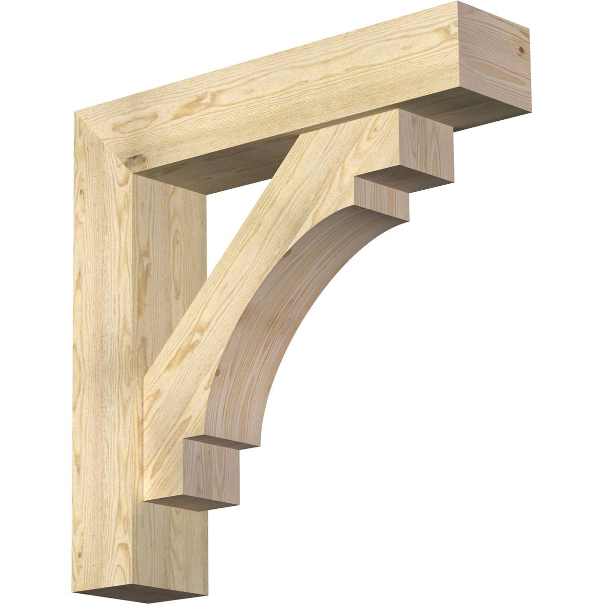 8x22W x 36x22D x 36x22H Douglas Fir Bracket with Offset Brace V123562
