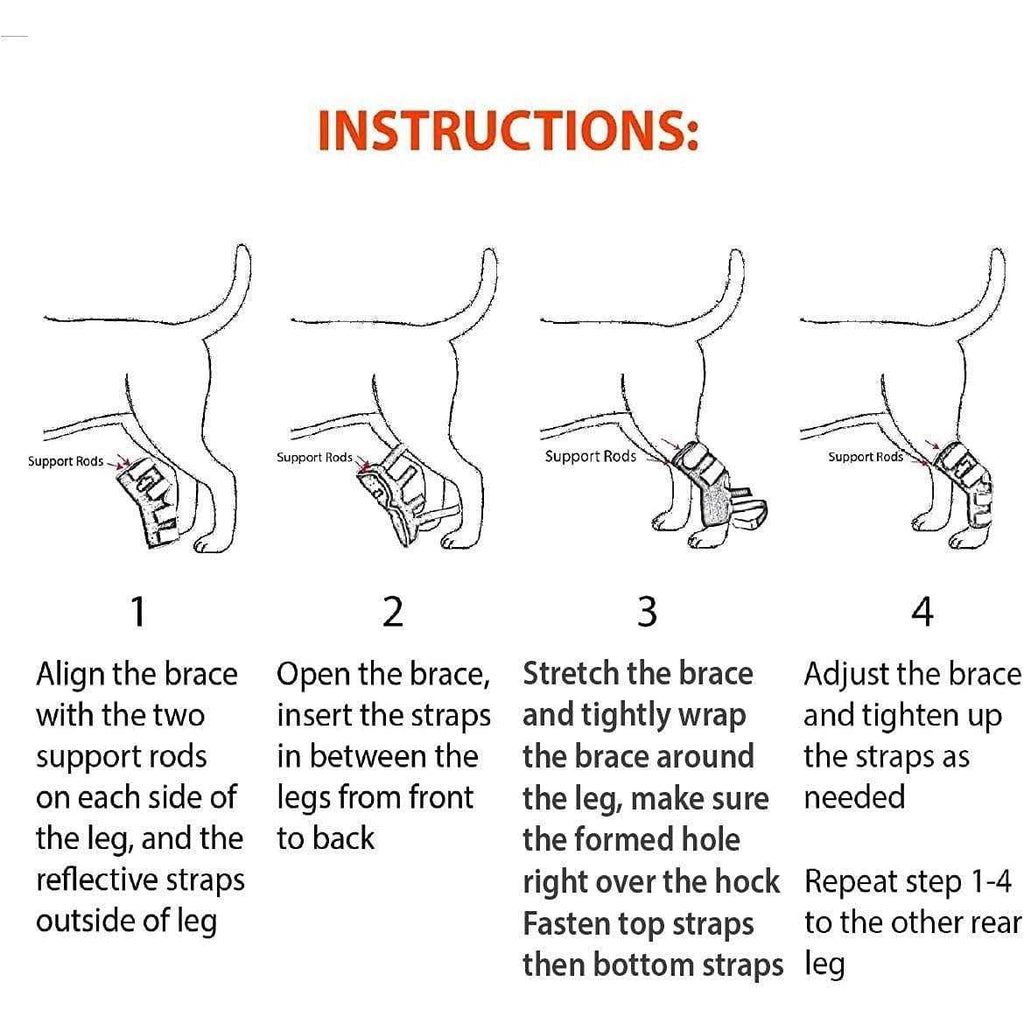 3-in-1 Dog Rear Leg Support Splint Braces I35843