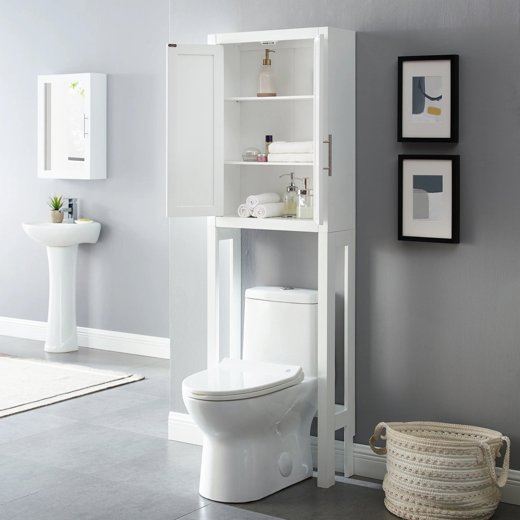White/Nickel Wood/Metal Spacesaver D984